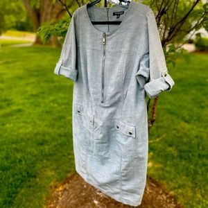 Sharagano- Blue Shirt Dress 18W